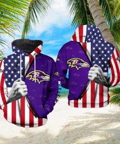 Baltimore Ravens NFL US Flag Team 3D Printed Hoodie Ver 1