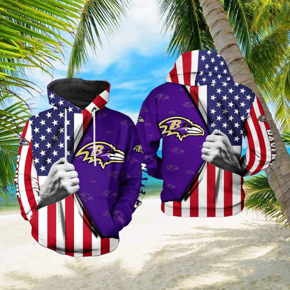 Baltimore Ravens NFL US Flag Team 3D Printed Hoodie Ver 1 Baltimore Ravens NFL US Flag Team 3D Printed Hoodie Ver 1