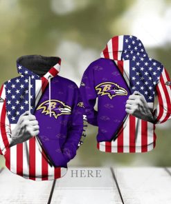 Baltimore Ravens NFL US Flag Team 3D Printed Hoodie Ver 1