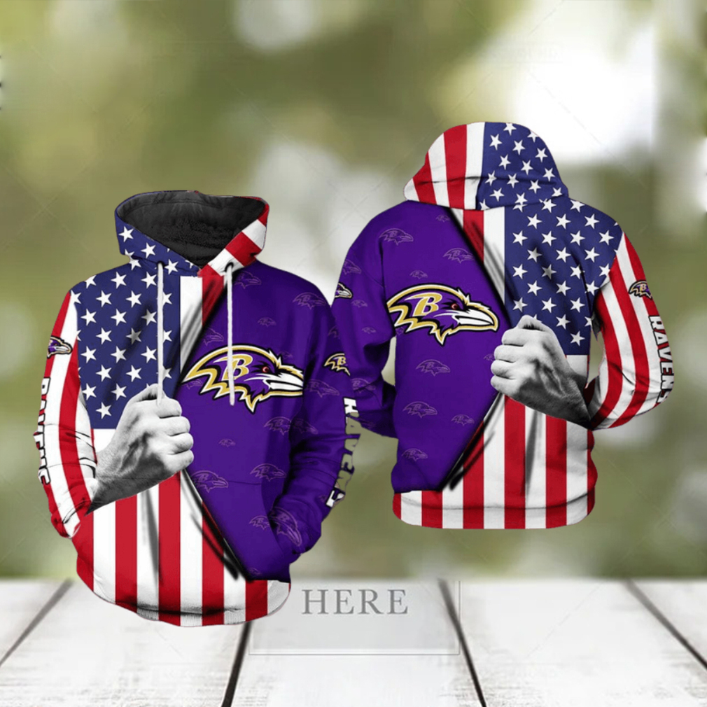 Baltimore Ravens NFL US Flag Team 3D Printed Hoodie Ver 1 Baltimore Ravens NFL US Flag Team 3D Printed Hoodie Ver 1