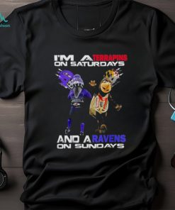 Baltimore Ravens Vs Maryland Terrapins Mascots I’M A Terrapin On Saturdays And A Raven On Sundays Shirt
