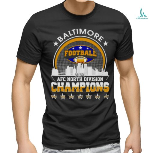 Baltimore Ravens football 2023 AFC North Division Champions skyline shirt