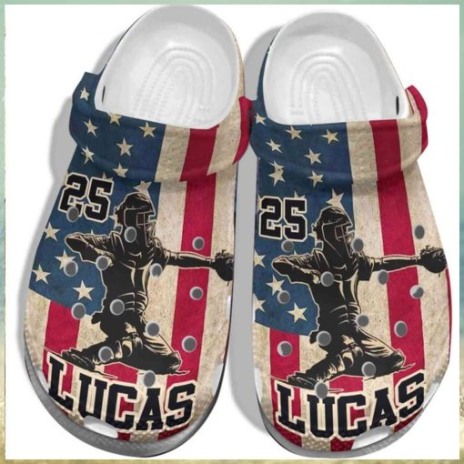 Baseball 4th of July Usa Flag Crocs