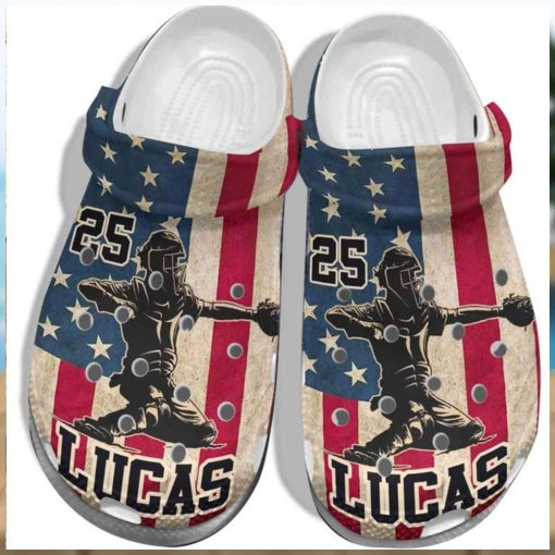 Baseball 4th of July Usa Flag Crocs