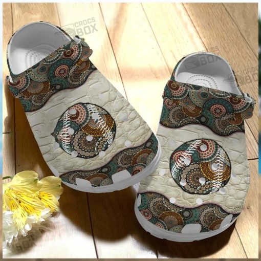 Baseball Ball Hippie Shoes Crocs For Hippie Girl – Peace Baseball Crocs