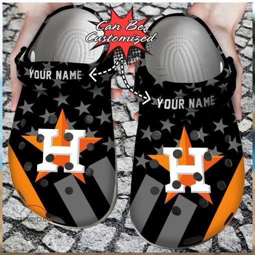 Baseball Personalized Houston Astros Star Flag Clog Shoes