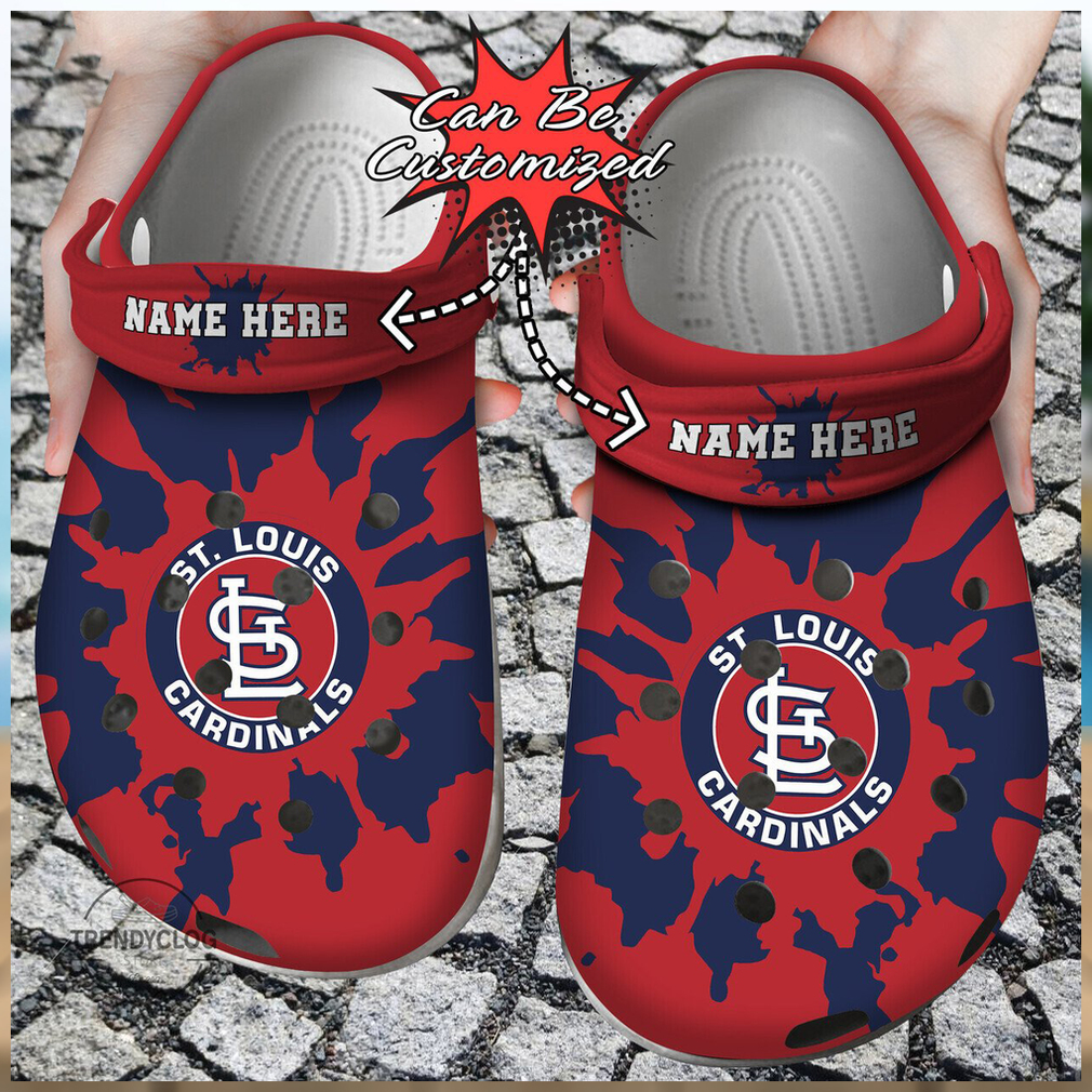 Baseball Personalized St. Louis Cardinals Color Splash Clog Shoes Baseball Personalized St. Louis Cardinals Color Splash Clog Shoes