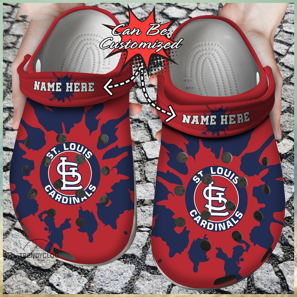 Baseball Personalized St. Louis Cardinals Color Splash Clog Shoes Baseball Personalized St. Louis Cardinals Color Splash Clog Shoes