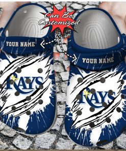 Baseball Personalized Tampa Bay Rays Ripped Claw Clog Shoes