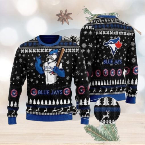 Baseball Team Toronto Blue Jays With Bj Birdy The Mascot Ugly Sweater