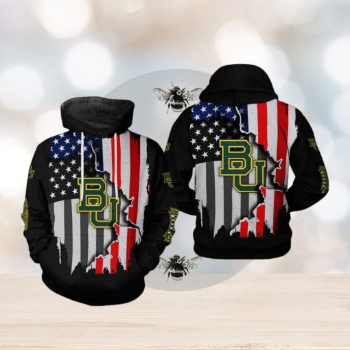 Baylor Bears NCAA US Flag 3D Printed Hoodie