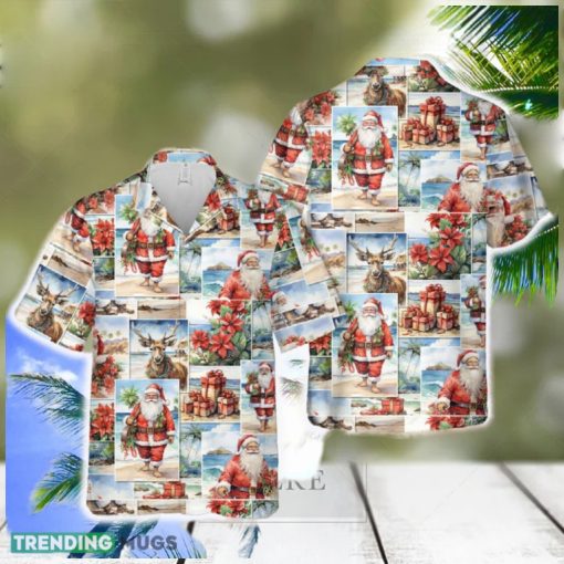 Beach Santa Christmas Hawaiian Shirt Men And Women Gift Aloha Beach Holiday