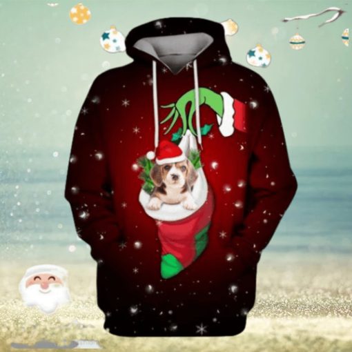 Beagle On Christmas Custom Hoodie 3D All Over Print