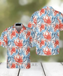 Beautiful Watercolor Octopus Seamless Pattern 3D Hawaiian Shirt