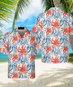 Beautiful Watercolor Octopus Seamless Pattern 3D Hawaiian Shirt