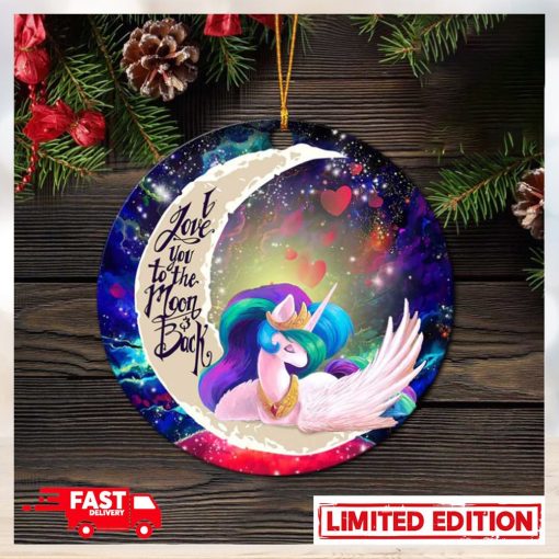 Beauty Unicorn Love You To The Moon Galaxy Perfect Gift For Holiday Ornament