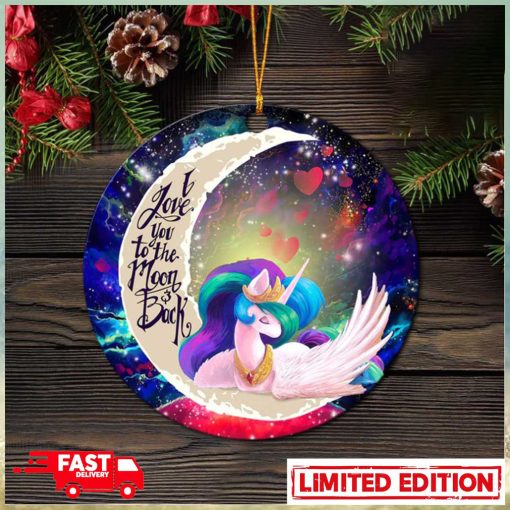 Beauty Unicorn Love You To The Moon Galaxy Perfect Gift For Holiday Ornament