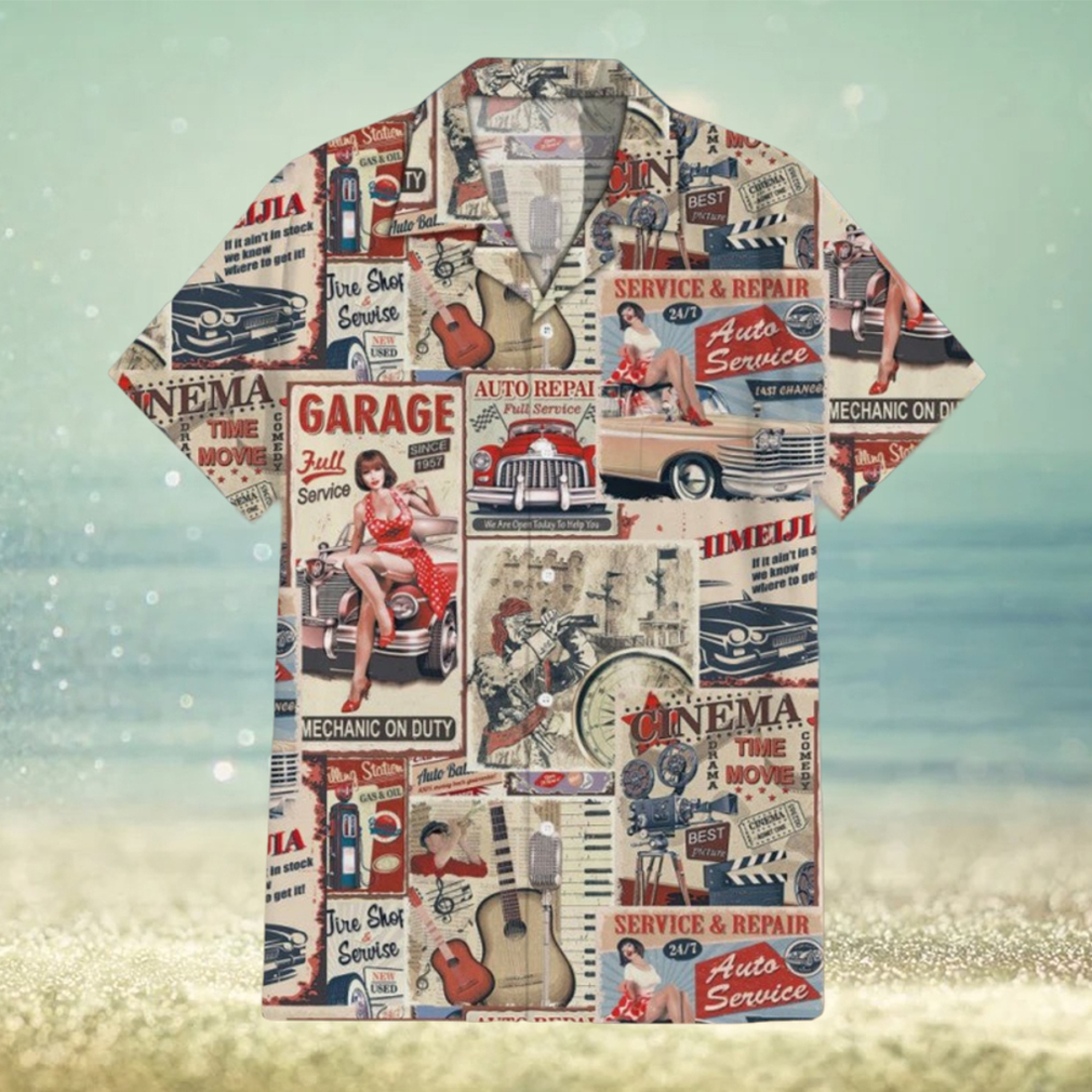 Beauty and the Cars Globe Hawaiian Shirt Beauty and the Cars Globe Hawaiian Shirt