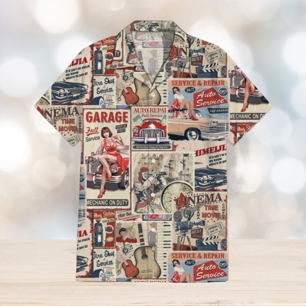 Beauty and the Cars Globe Hawaiian Shirt Beauty and the Cars Globe Hawaiian Shirt