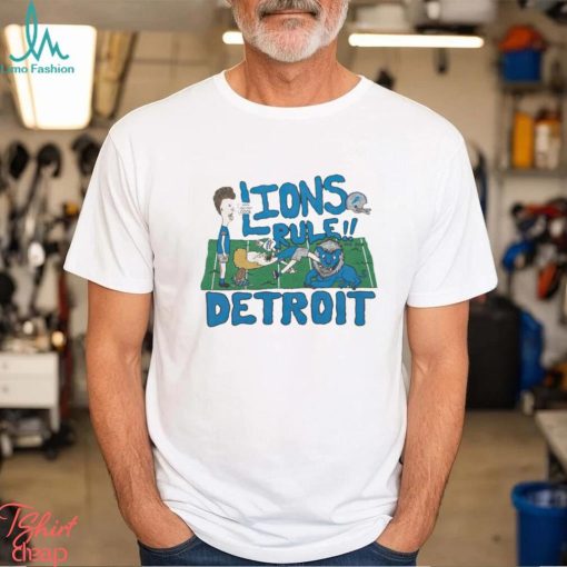 Beavis and Butt Head x Detroit Lions cartoon helmet shirt