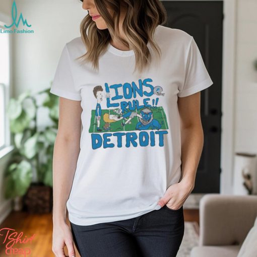 Beavis and Butt Head x Detroit Lions cartoon helmet shirt