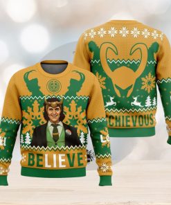 Believe Loki Marvel Ugly Christmas Sweater