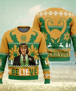 Believe Loki Marvel Ugly Christmas Sweater