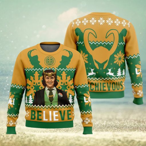 Believe Loki Marvel Ugly Christmas Sweater