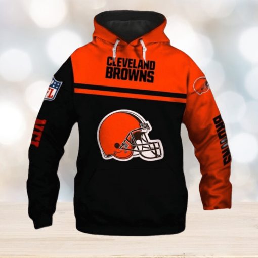 Best Cleveland Browns 3D Skull Zip Hoodie