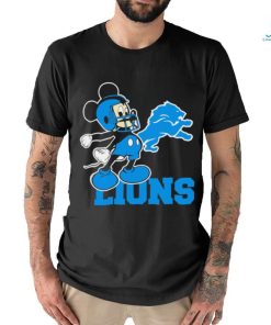 Best mickey Mouse cartoon NFL Detroit Lions football player helmet logo shirt