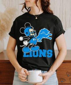 Best mickey Mouse cartoon NFL Detroit Lions football player helmet logo shirt