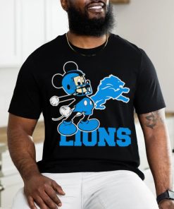 Best mickey Mouse cartoon NFL Detroit Lions football player helmet logo shirt