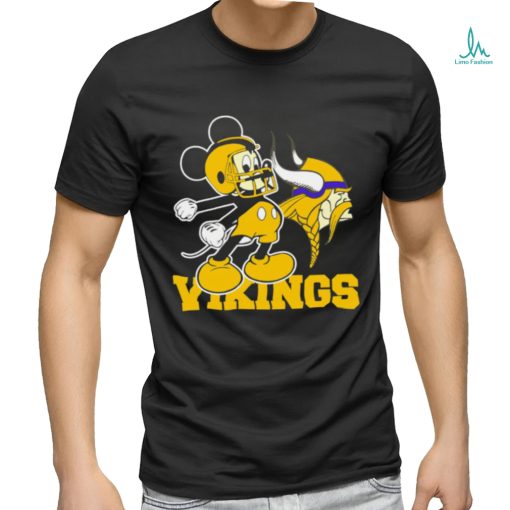 Best mickey Mouse cartoon NFL Minnesota Vikings football player helmet logo shirt