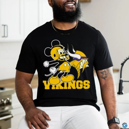 Best mickey Mouse cartoon NFL Minnesota Vikings football player helmet logo shirt