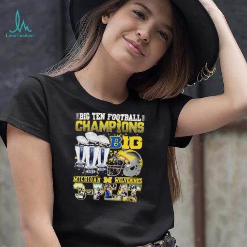 Big Ten Football Champions Michigan Wolverines 3 peat shirt