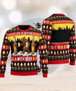 Bigfoot Christmas Is Better With Beer Christmas Gift Ugly Christmas Sweater 3D Printed Men And Women Holiday Gift