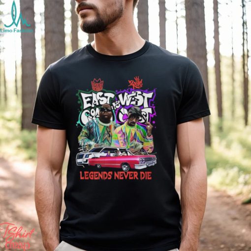 Biggie Smalls East Coast Vs Tupac Shakur West Coast Legends Never Die T Shirt