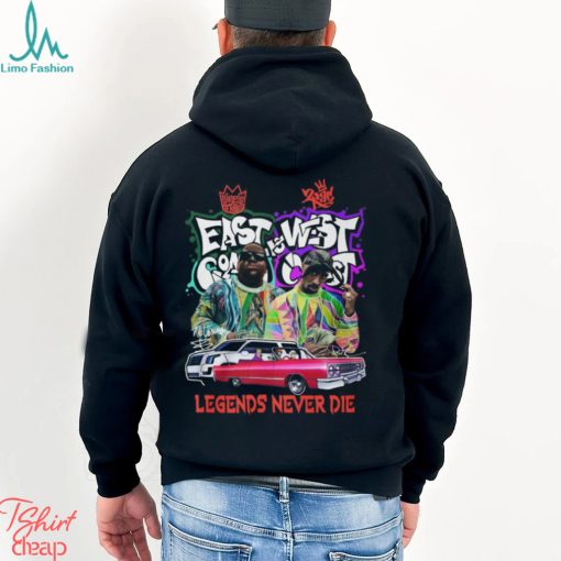 Biggie Smalls East Coast Vs Tupac Shakur West Coast Legends Never Die T Shirt