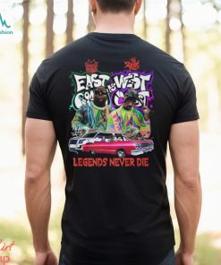 Biggie Smalls East Coast Vs Tupac Shakur West Coast Legends Never Die T Shirt
