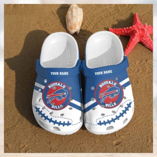 Bills Logo Pattern Custom Name Clogs