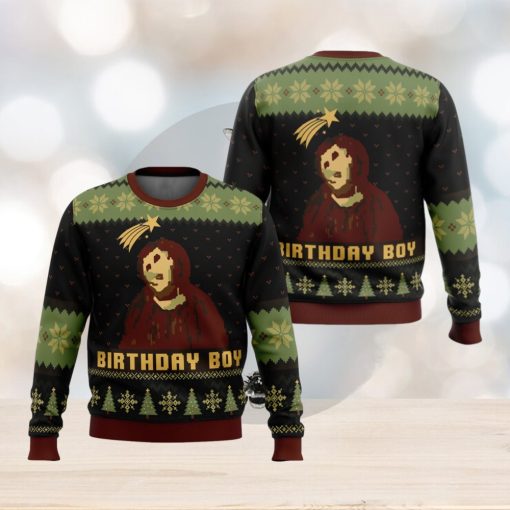 Birthday Boy The Ruined Fresco Of Jesus Ugly Christmas Sweater