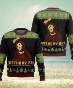 Birthday Boy The Ruined Fresco Of Jesus Ugly Christmas Sweater