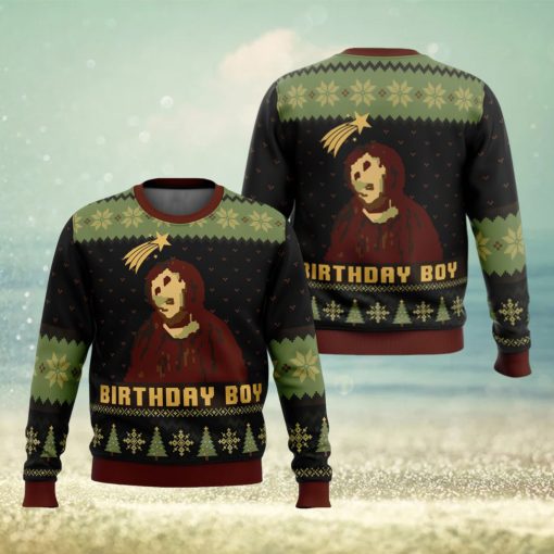 Birthday Boy The Ruined Fresco Of Jesus Ugly Christmas Sweater