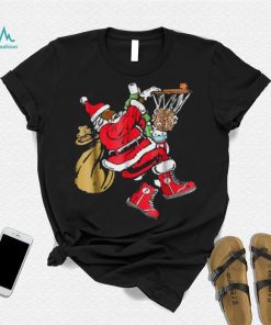 Black African American Santa Basketball T Shirt