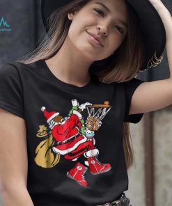 Black African American Santa Basketball T Shirt