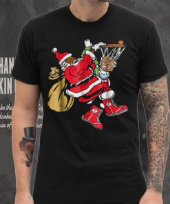 Black African American Santa Basketball T Shirt