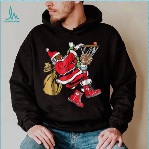Black African American Santa Basketball T Shirt