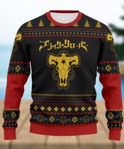 Black Bull Logo Black Clover Manga Anime Knitted Ugly Sweater