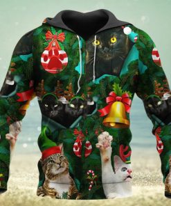Black Cat Christmas 3d All Over Print Hoodie