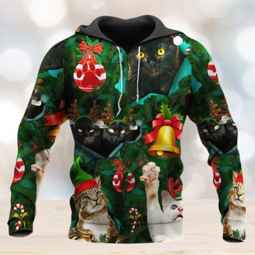 Black Cat Christmas 3d All Over Print Hoodie